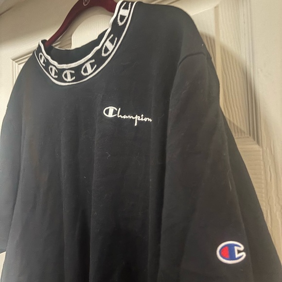 Champion Men's Black Tee with Logo Accents - Picture 3 of 4